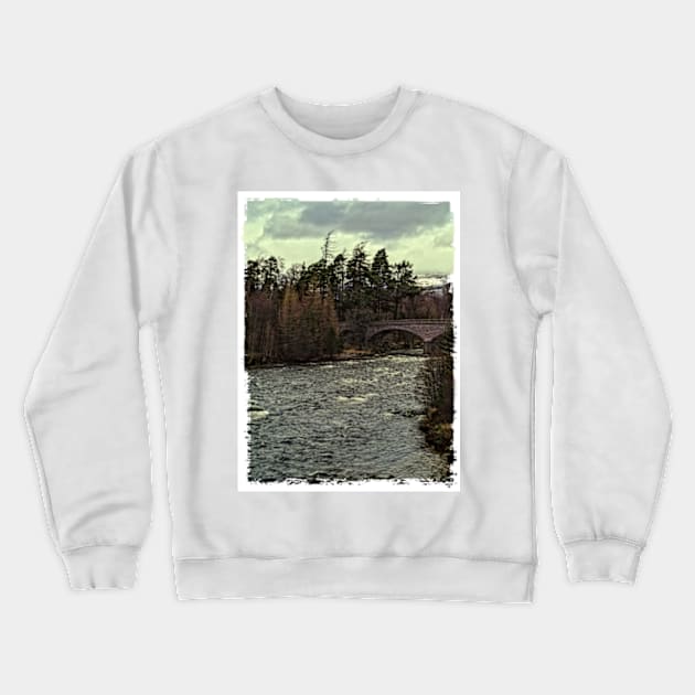 Invercauld Bridge, River Dee, Braemar, Scottish Highlands, UK (6) Crewneck Sweatshirt by Avalinart